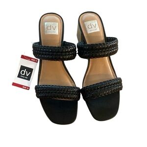 DV Dolce Vita Black Double Strap Sandals 10M